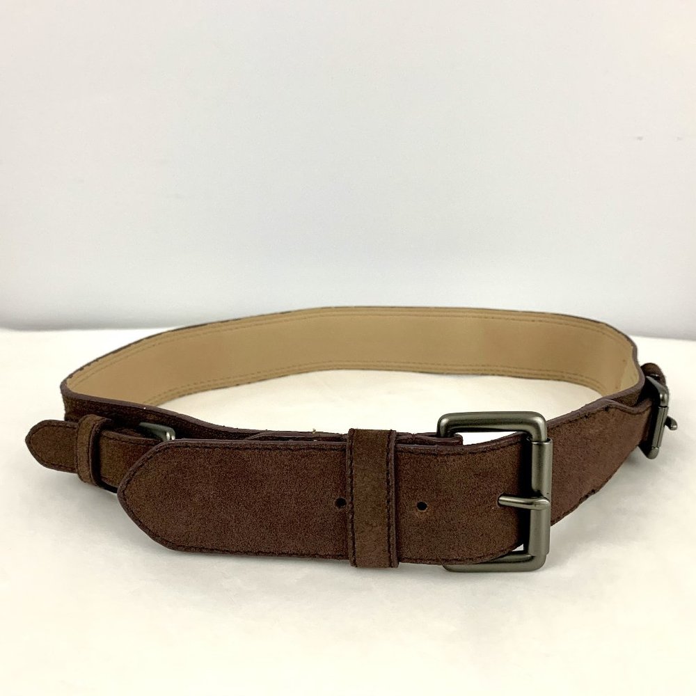 🆕 NWOT Brown Suede belt with brass buckle